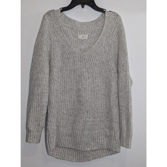 Lou & Grey Sweaters - Lou & Grey - Grey Chunky Knit V-Neck Sweater Size S